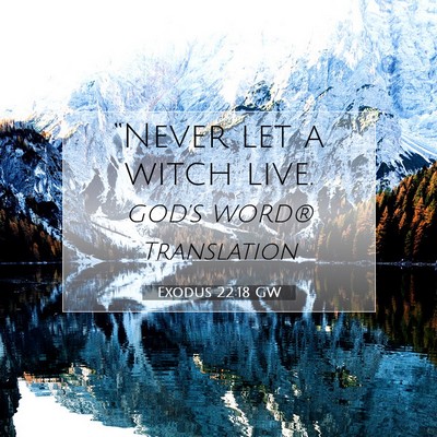 Picture 07 - Exodus 22:18 GW - “Never let a witch - Bible Verse Picture