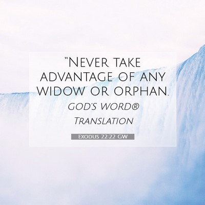 Picture 07 - Exodus 22:22 GW - “Never take advantage of any widow or - Bible Verse Picture