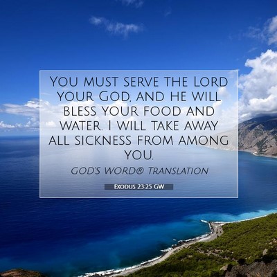 Picture 07 - Exodus 23:25 GW - You must serve the Lord your God, and he will - Bible Verse Picture