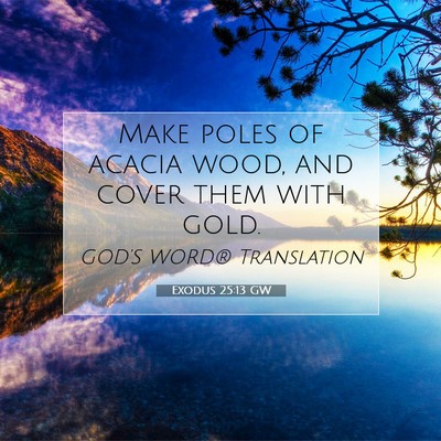 Picture 07 - Exodus 25:13 GW - Make poles of acacia wood, and cover them with - Bible Verse Picture