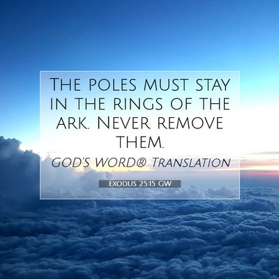 Picture 07 - Exodus 25:15 GW - The poles must stay in the rings of the ark. - Bible Verse Picture