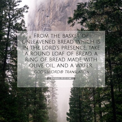 Picture 07 - Exodus 29:23 GW - From the basket of unleavened bread which is in - Bible Verse Picture