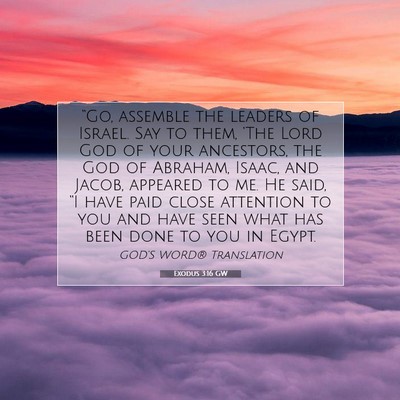 Picture 07 - Exodus 3:16 GW - “Go, assemble the leaders of Israel. Say to - Bible Verse Picture