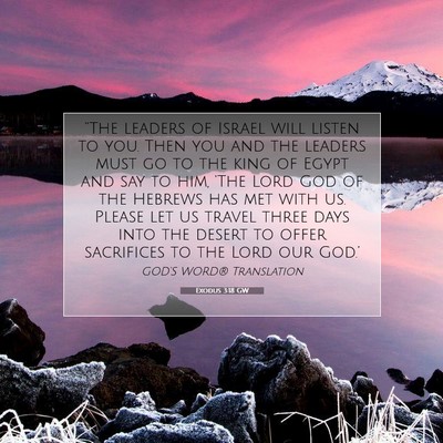 Picture 07 - Exodus 3:18 GW - “The leaders of Israel will listen to you. Then - Bible Verse Picture