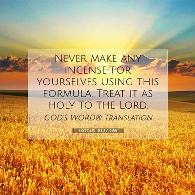 Picture 07 - Exodus 30:37 GW - Never make any incense for yourselves using this - Bible Verse Picture