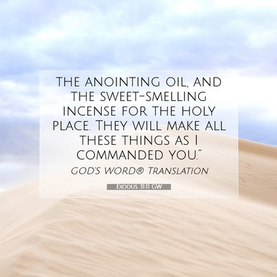 Picture 07 - Exodus 31:11 GW - the anointing oil, and the sweet-smelling incense - Bible Verse Picture