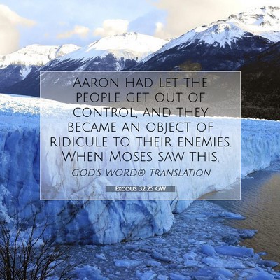 Picture 07 - Exodus 32:25 GW - Aaron had let the people get out of control, and - Bible Verse Picture
