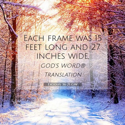 Picture 07 - Exodus 36:21 GW - Each frame was 15 feet long and 27 inches - Bible Verse Picture