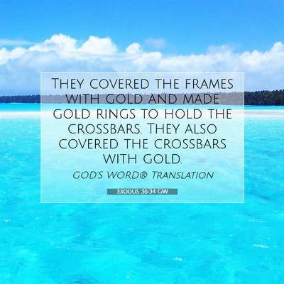 Picture 07 - Exodus 36:34 GW - They covered the frames with gold and made gold - Bible Verse Picture