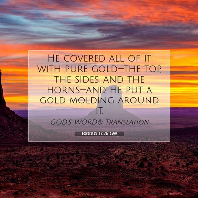 Picture 07 - Exodus 37:26 GW - He covered all of it with pure gold—the top, - Bible Verse Picture