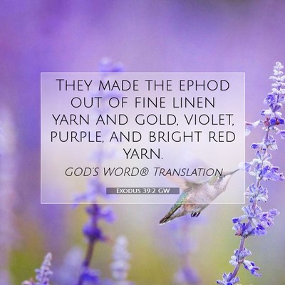 Picture 07 - Exodus 39:2 GW - They made the ephod out of fine linen yarn and - Bible Verse Picture