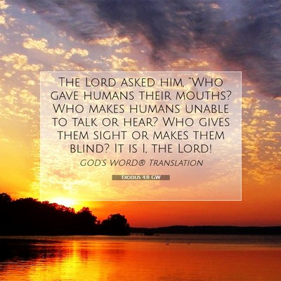 Picture 07 - Exodus 4:11 GW - The Lord asked him, “Who gave humans their - Bible Verse Picture