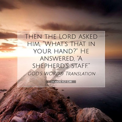 Picture 07 - Exodus 4:2 GW - Then the Lord asked him, “What’s that in your - Bible Verse Picture