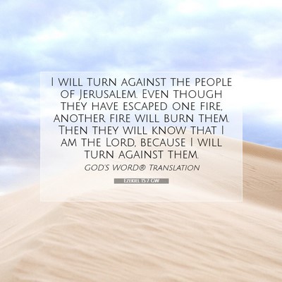 Picture 07 - Ezekiel 15:7 GW - I will turn against the people of Jerusalem. Even - Bible Verse Picture