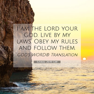 Picture 07 - Ezekiel 20:19 GW - I am the Lord your God. Live by my laws. Obey my - Bible Verse Picture