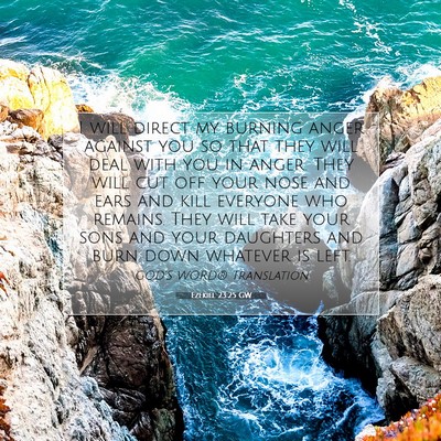 Picture 07 - Ezekiel 23:25 GW - I will direct my burning anger against you so - Bible Verse Picture