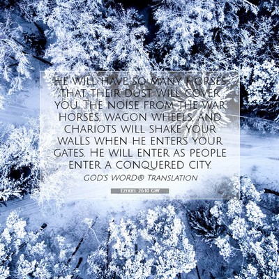 Picture 07 - Ezekiel 26:10 GW - He will have so many horses that their dust will - Bible Verse Picture