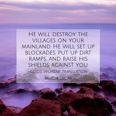 Picture 07 - Ezekiel 26:8 GW - He will destroy the villages on your mainland. He - Bible Verse Picture