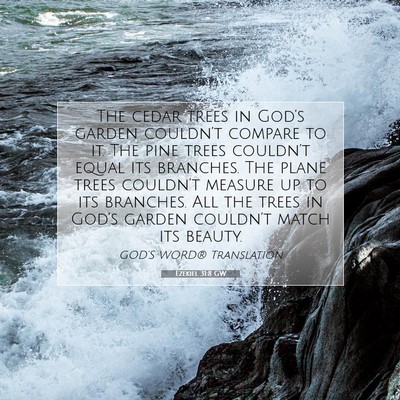 Picture 07 - Ezekiel 31:8 GW - The cedar trees in God’s garden couldn’t - Bible Verse Picture