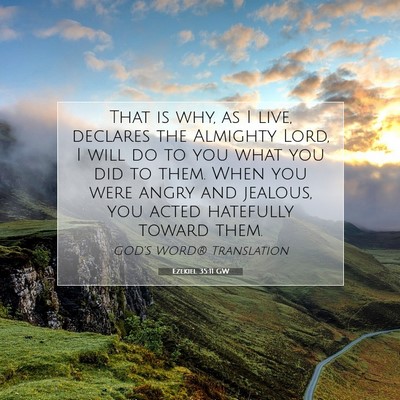 Picture 07 - Ezekiel 35:11 GW - That is why, as I live, declares the Almighty - Bible Verse Picture