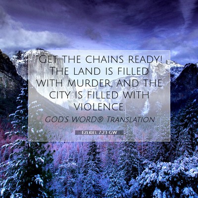 Picture 07 - Ezekiel 7:23 GW - “Get the chains ready! The land is filled with - Bible Verse Picture