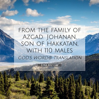 Picture 07 - Ezra 8:12 GW - from the family of Azgad: Johanan, son of - Bible Verse Picture