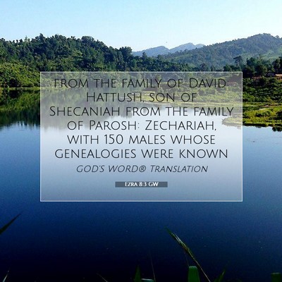 Picture 07 - Ezra 8:3 GW - from the family of David: Hattush, son of - Bible Verse Picture