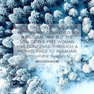 Picture 07 - Galatians 4:23 GW - Now, the son of the slave woman was conceived in - Bible Verse Picture