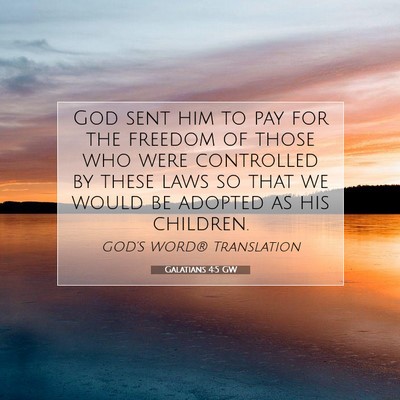 Picture 07 - Galatians 4:5 GW - God sent him to pay for the freedom of those who - Bible Verse Picture