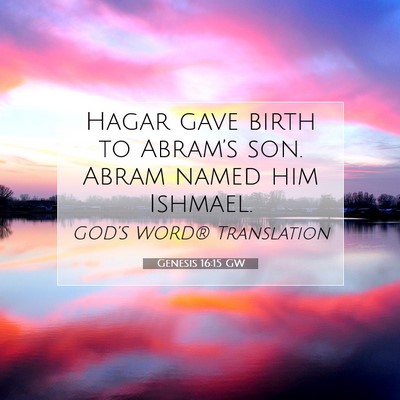 Picture 07 - Genesis 16:15 GW - Hagar gave birth to Abram’s son. Abram named - Bible Verse Picture