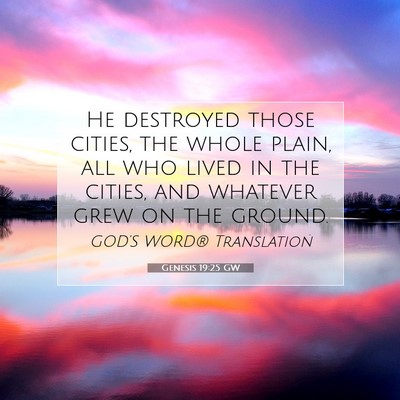 Picture 07 - Genesis 19:25 GW - He destroyed those cities, the whole plain, all - Bible Verse Picture