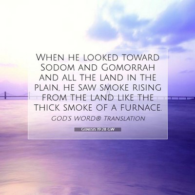 Picture 07 - Genesis 19:28 GW - When he looked toward Sodom and Gomorrah and all - Bible Verse Picture
