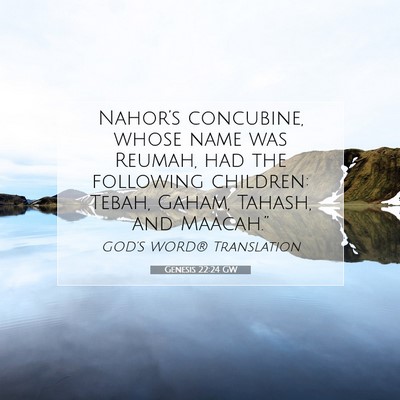 Picture 07 - Genesis 22:24 GW - Nahor’s concubine, whose name was Reumah, had - Bible Verse Picture