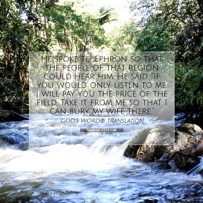 Picture 07 - Genesis 23:13 GW - He spoke to Ephron so that the people of that - Bible Verse Picture