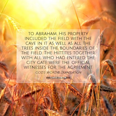 Picture 07 - Genesis 23:18 GW - to Abraham. His property included the field with - Bible Verse Picture