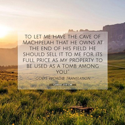 Picture 07 - Genesis 23:9 GW - to let me have the cave of Machpelah that he owns - Bible Verse Picture