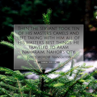 Picture 07 - Genesis 24:10 GW - Then the servant took ten of his master’s - Bible Verse Picture