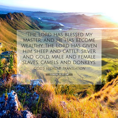 Picture 07 - Genesis 24:35 GW - “The Lord has blessed my master, and he has - Bible Verse Picture