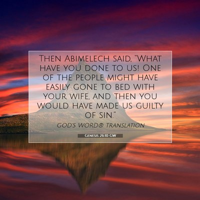Picture 07 - Genesis 26:10 GW - Then Abimelech said, “What have you done to us! - Bible Verse Picture