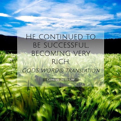 Picture 07 - Genesis 26:13 GW - He continued to be successful, becoming very - Bible Verse Picture