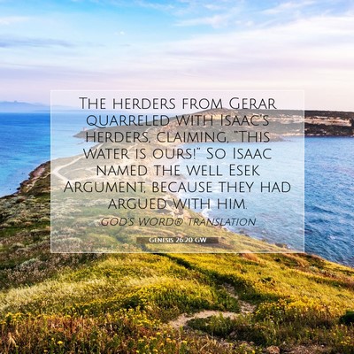 Picture 07 - Genesis 26:20 GW - The herders from Gerar quarreled with Isaac’s - Bible Verse Picture