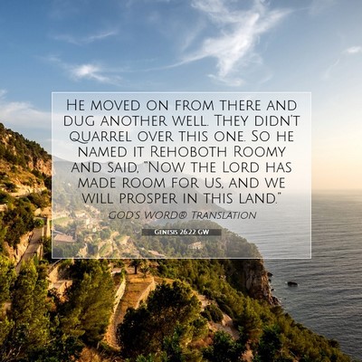 Picture 07 - Genesis 26:22 GW - He moved on from there and dug another well. They - Bible Verse Picture