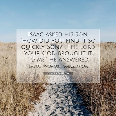 Picture 07 - Genesis 27:20 GW - Isaac asked his son, “How did you find it so - Bible Verse Picture