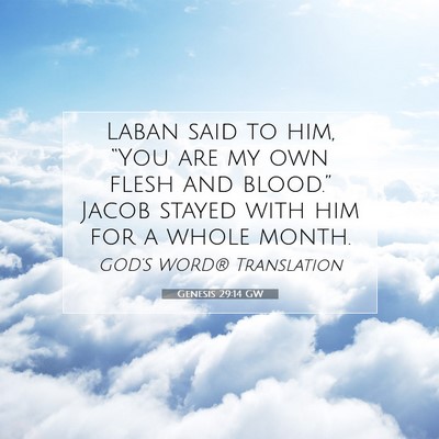Picture 07 - Genesis 29:14 GW - Laban said to him, “You are my own flesh and - Bible Verse Picture