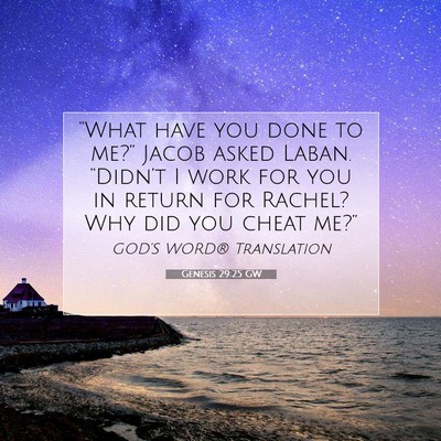 Picture 07 - Genesis 29:25 GW - “What have you done to me?” Jacob asked - Bible Verse Picture