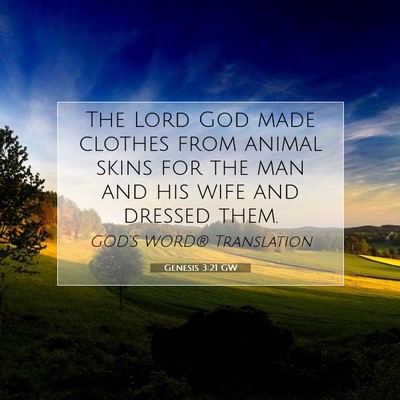 Picture 07 - Genesis 3:21 GW - The Lord God made clothes from animal skins for - Bible Verse Picture