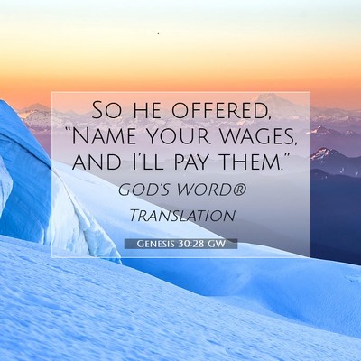 Picture 07 - Genesis 30:28 GW - So he offered, “Name your wages, and I’ll pay - Bible Verse Picture