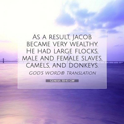 Picture 07 - Genesis 30:43 GW - As a result, Jacob became very wealthy. He had - Bible Verse Picture