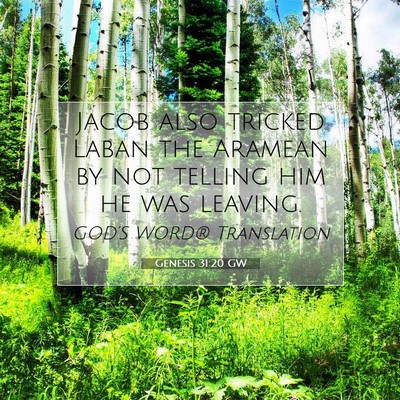 Picture 07 - Genesis 31:20 GW - Jacob also tricked Laban the Aramean by not - Bible Verse Picture