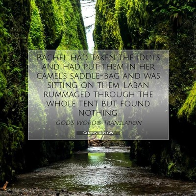 Picture 07 - Genesis 31:34 GW - Rachel had taken the idols and had put them in - Bible Verse Picture